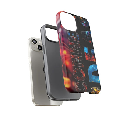 Vibrant Phone Case: 'CONNECT IDEAS' Design for Protection and Style