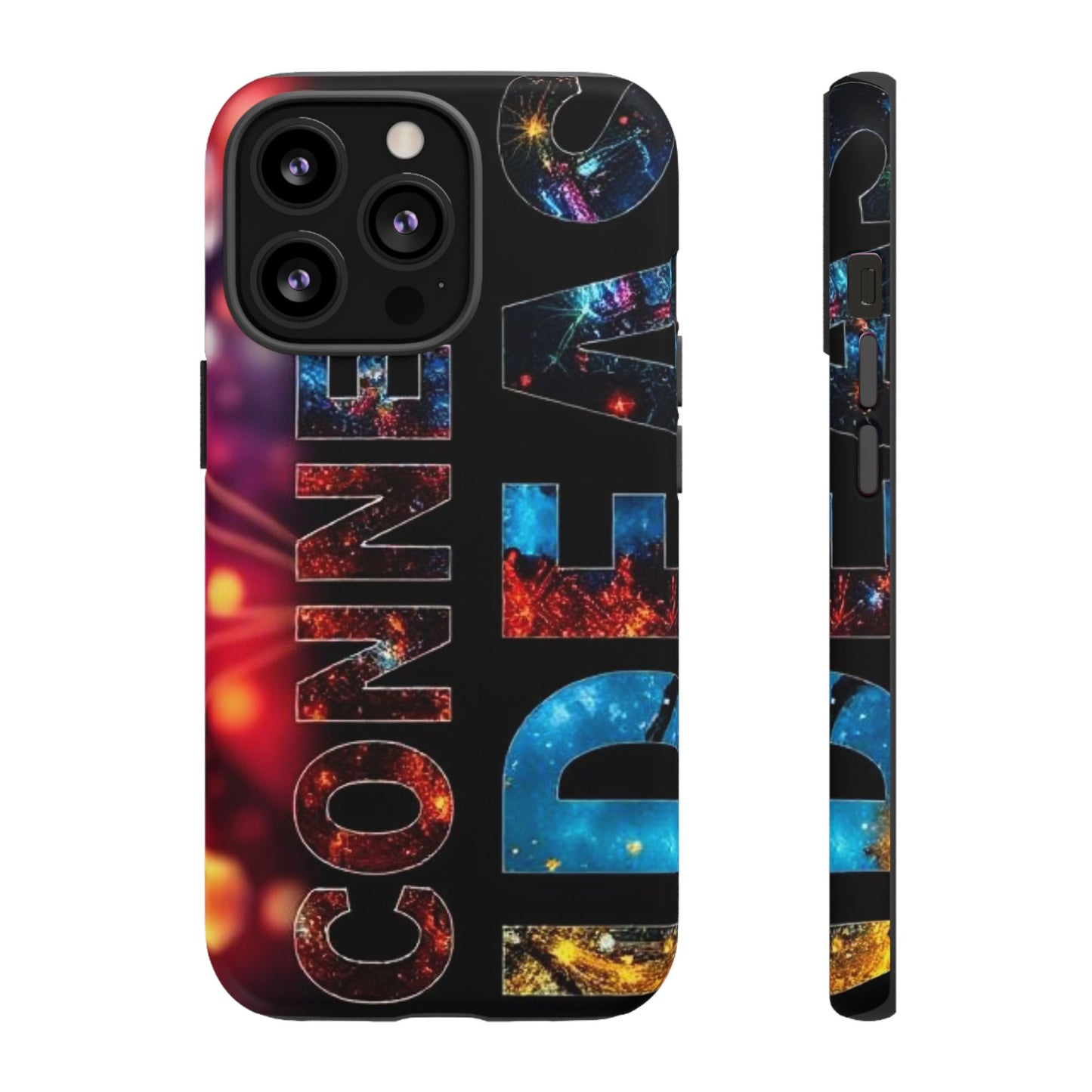 Vibrant Phone Case: 'CONNECT IDEAS' Design for Protection and Style