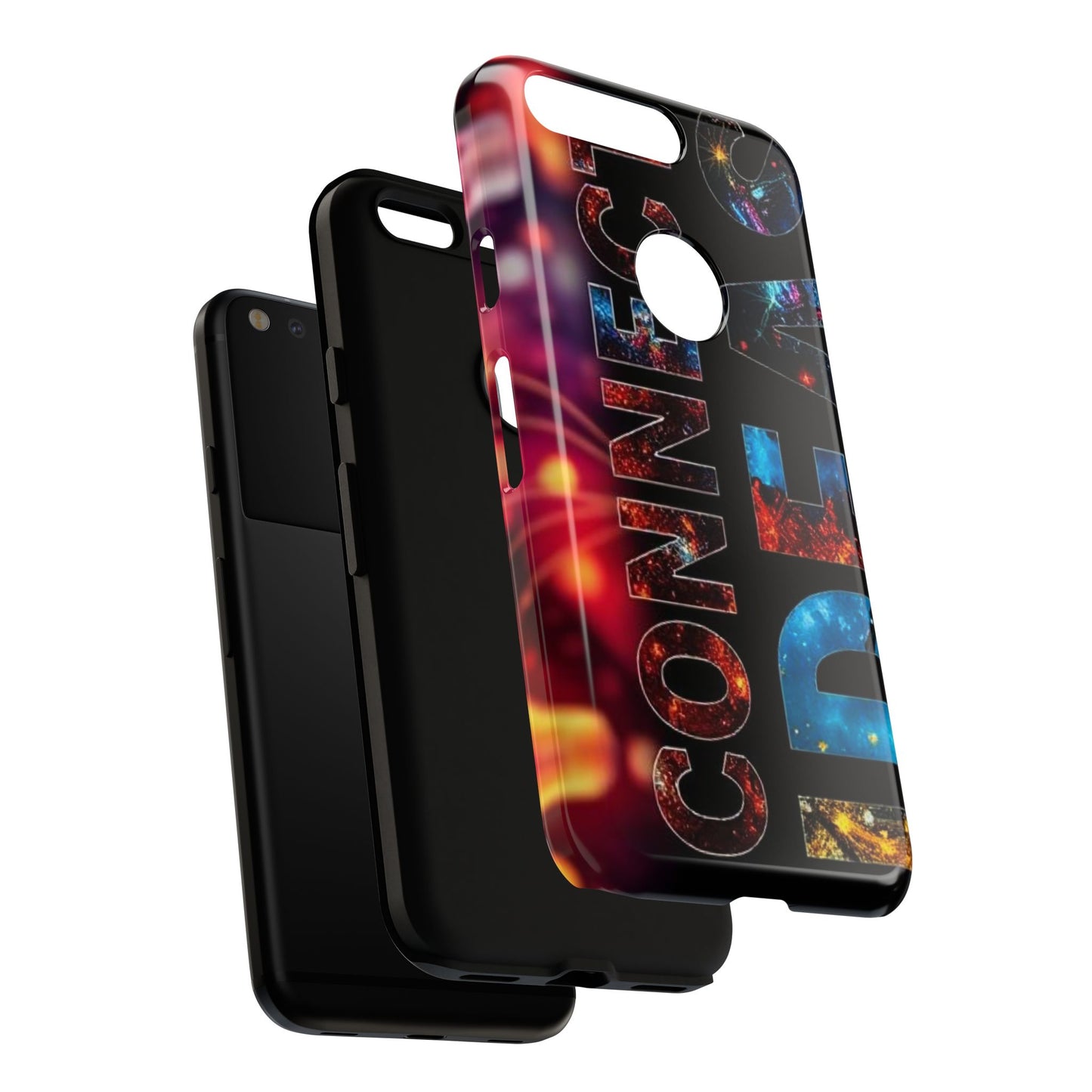 Vibrant Phone Case: 'CONNECT IDEAS' Design for Protection and Style