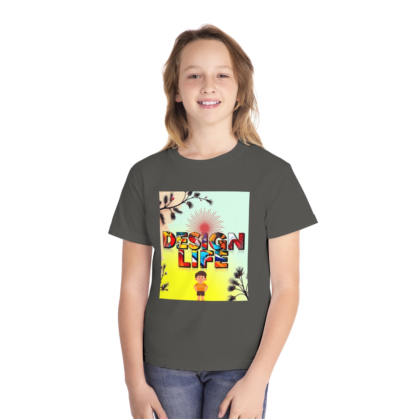 Youth Midweight Tee | Colorful Graphic Design