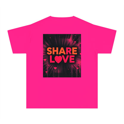 Youth Midweight Tee - "PET" and "SHARE LOVE" Design - Perfect for Pet Lovers and Everyday Joy