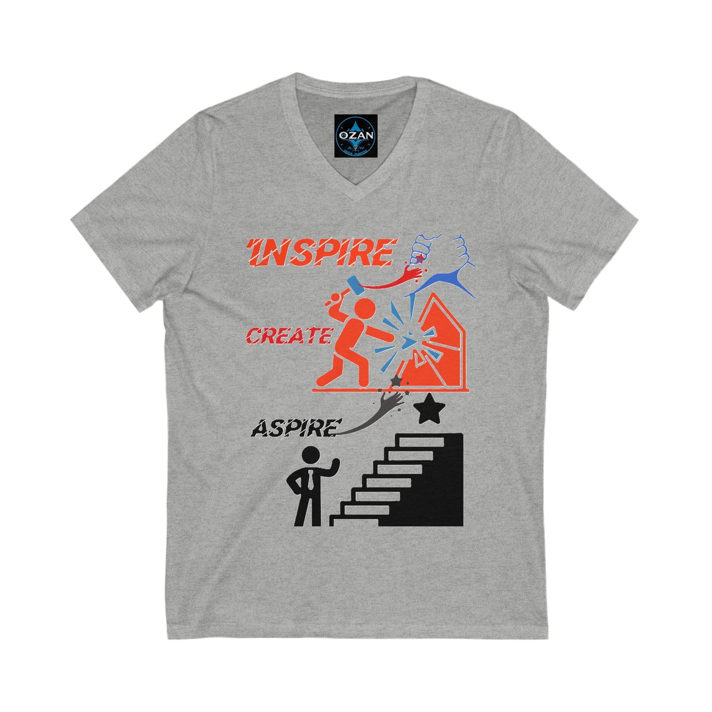 Unisex Jersey Short Sleeve V-Neck Tee | Youth Inspiring Graphic Design