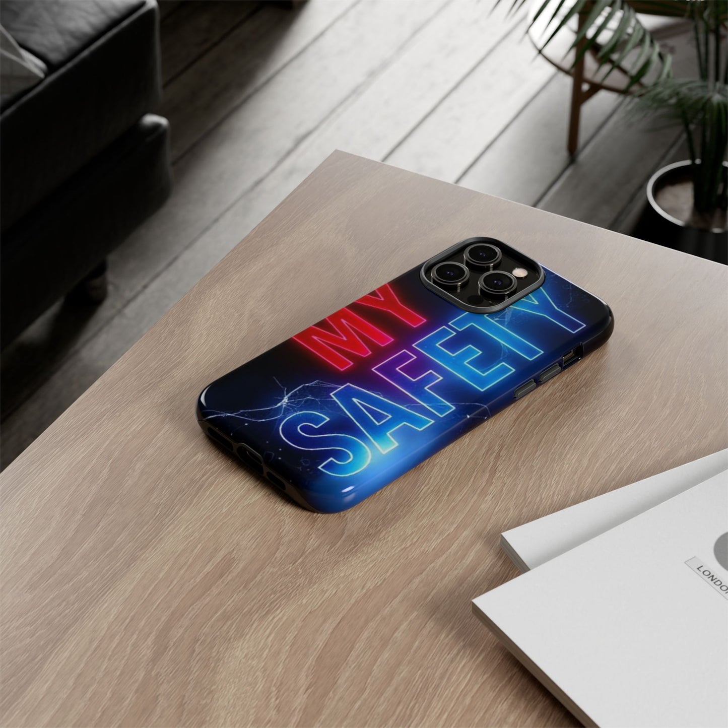 Vibrant Phone Case: 'MY SAFETY' Design for Protection and Style