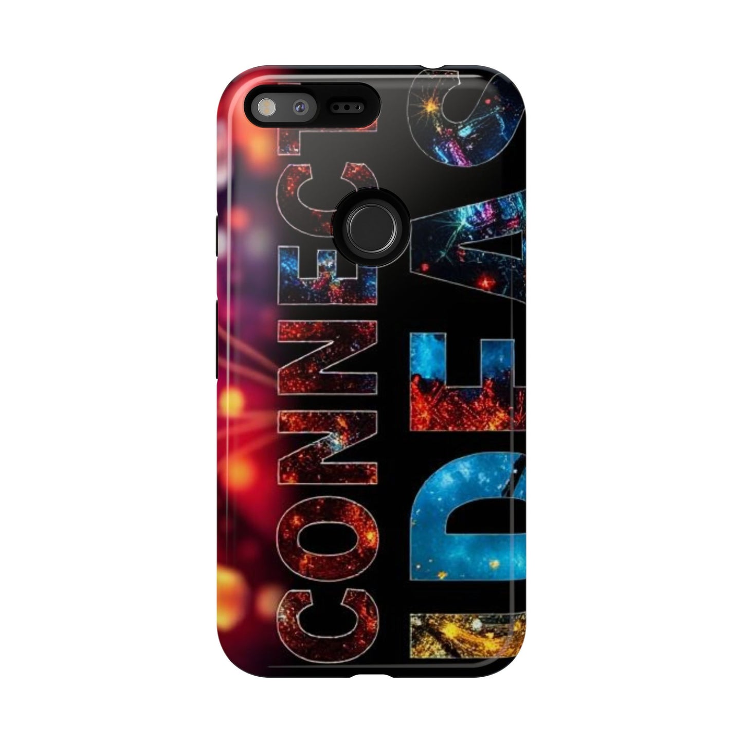 Vibrant Phone Case: 'CONNECT IDEAS' Design for Protection and Style