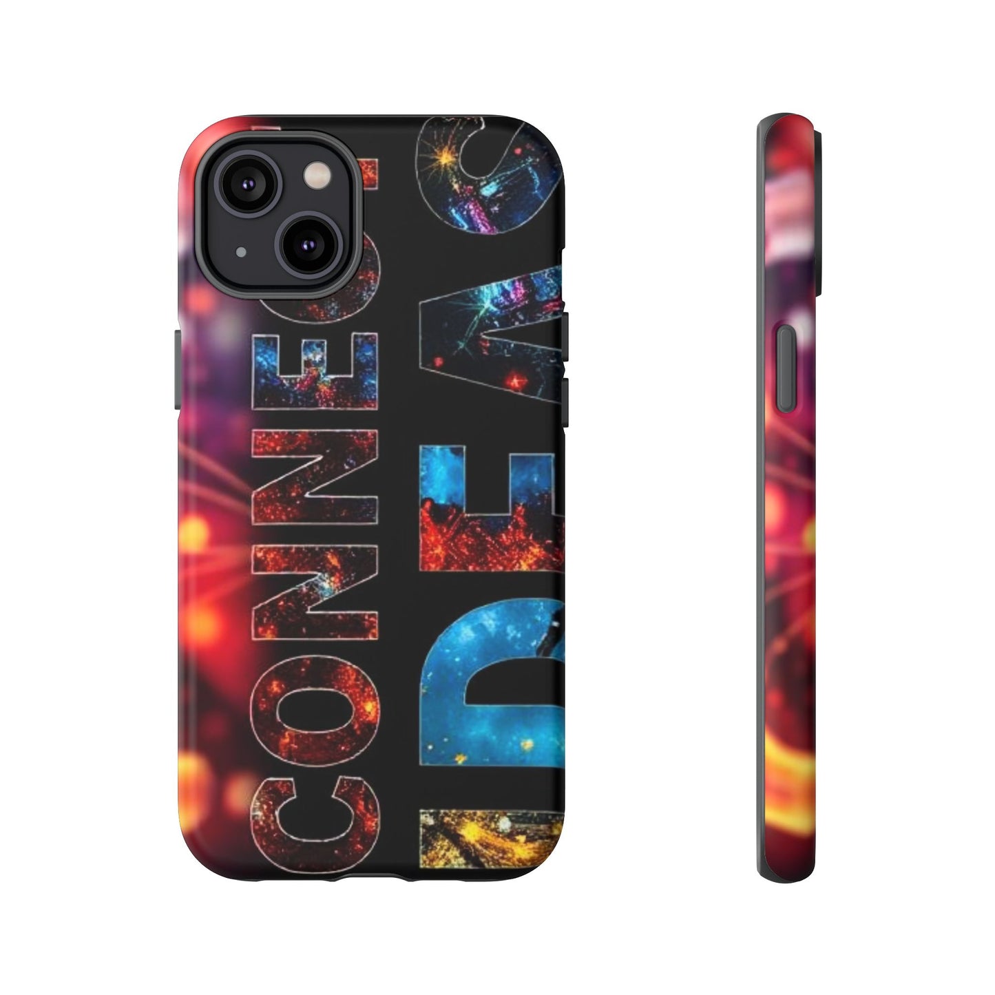 Vibrant Phone Case: 'CONNECT IDEAS' Design for Protection and Style