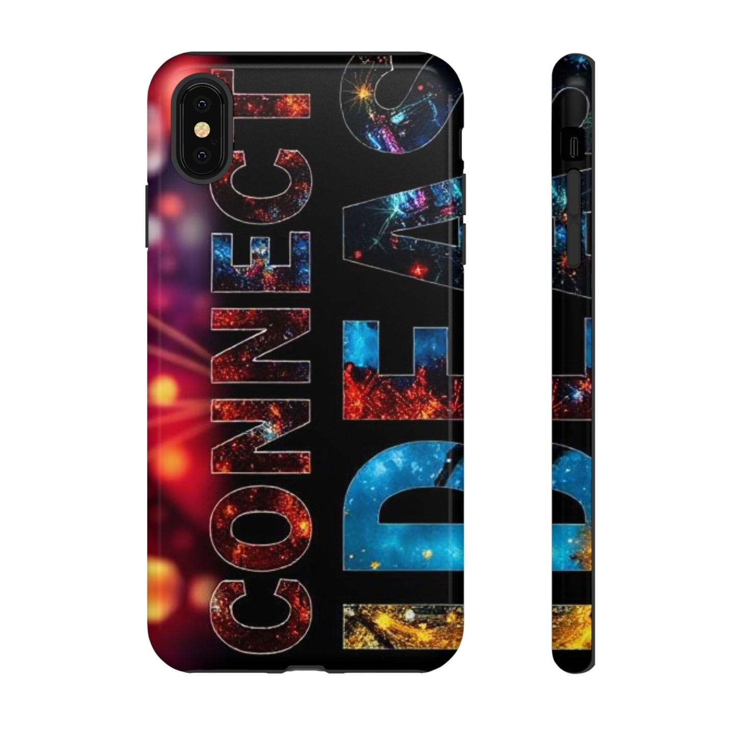 Vibrant Phone Case: 'CONNECT IDEAS' Design for Protection and Style