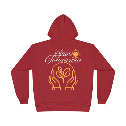 Sustainable Unisex Pullover Hoodie | 'Think Eco, Save Tomorrow' Earth-Friendly Design