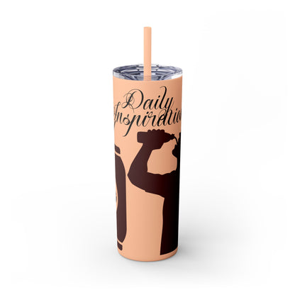 Skinny Tumbler with Straw, 20oz | Aesthetic Graphic Design