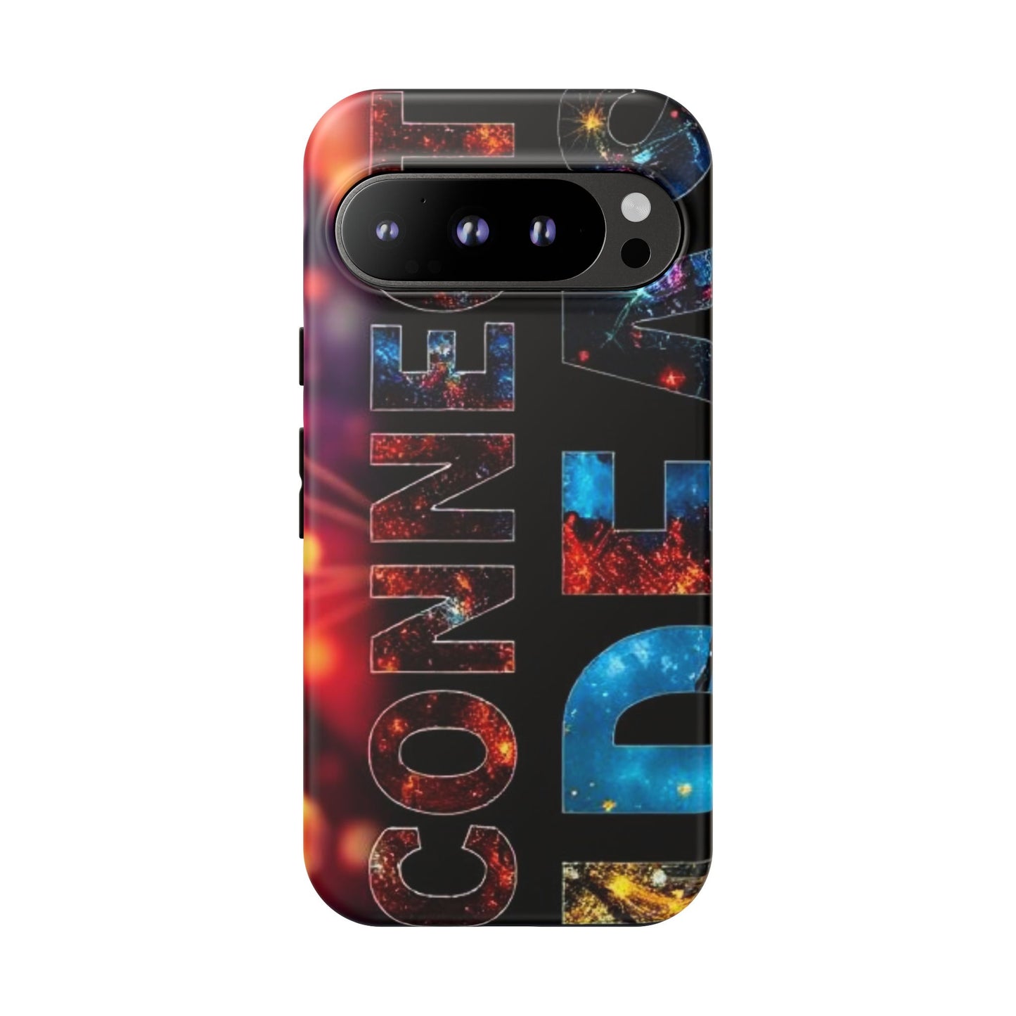 Vibrant Phone Case: 'CONNECT IDEAS' Design for Protection and Style