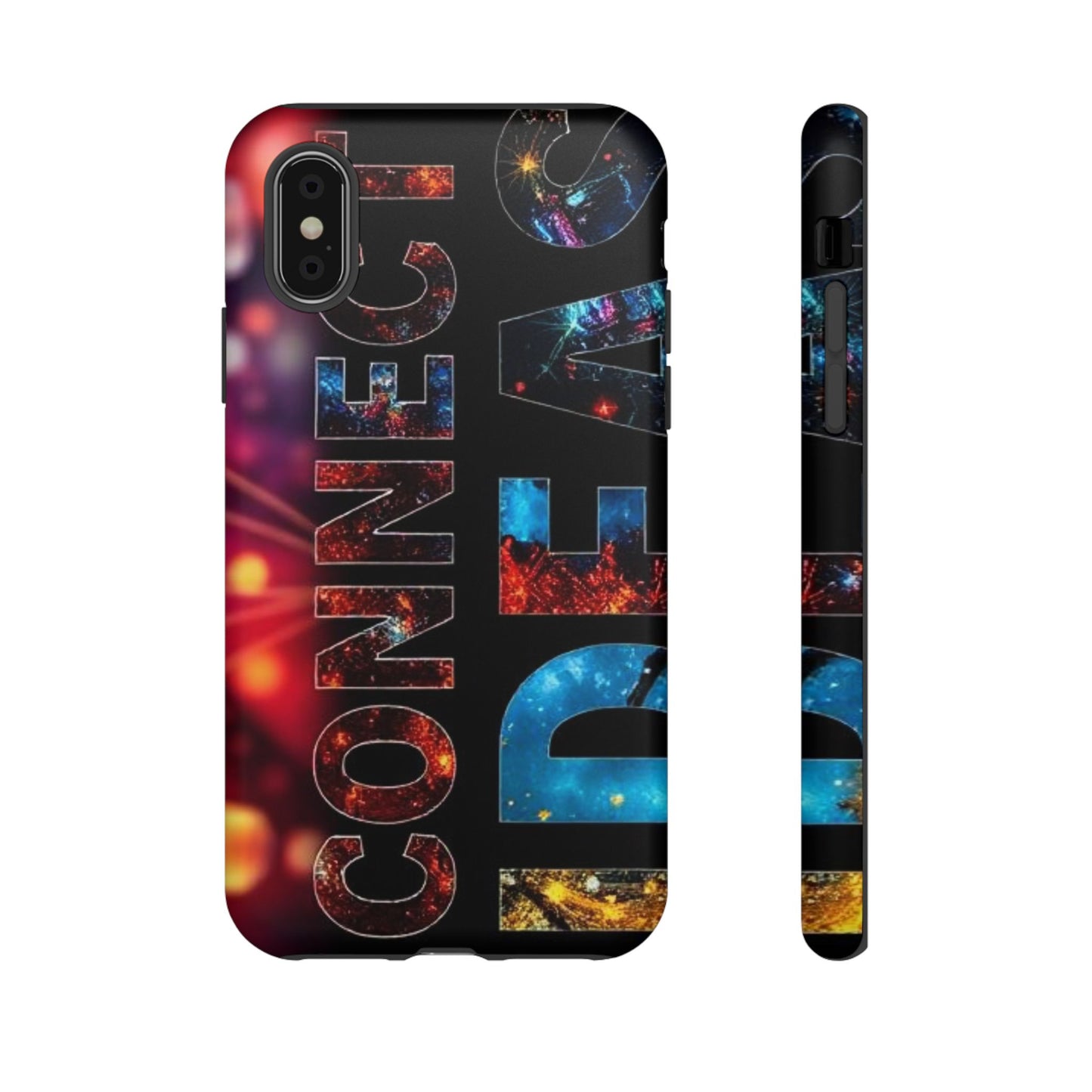 Vibrant Phone Case: 'CONNECT IDEAS' Design for Protection and Style