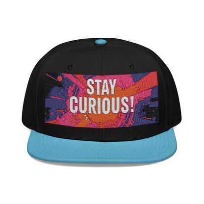 Embroidered Snapback Cap - Inspiring Headwear for Trendsetters - Stay Curious!