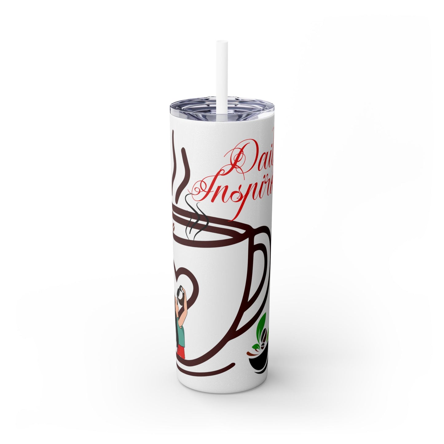 Skinny Tumbler with Straw, 20oz | Aesthetic Graphic Design