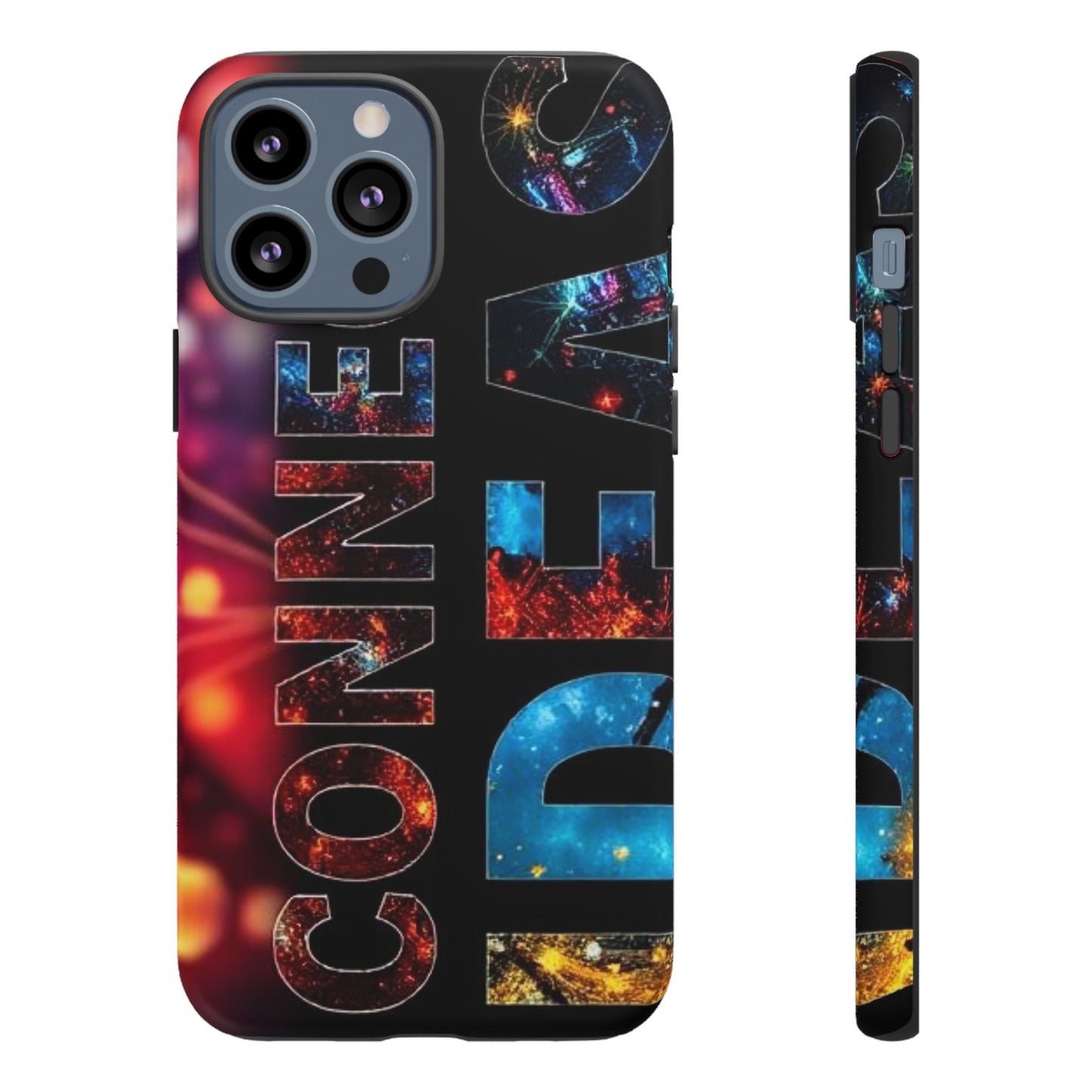 Vibrant Phone Case: 'CONNECT IDEAS' Design for Protection and Style