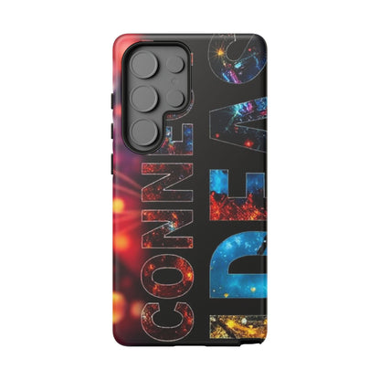 Vibrant Phone Case: 'CONNECT IDEAS' Design for Protection and Style