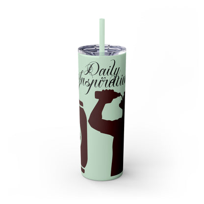 Skinny Tumbler with Straw, 20oz | Aesthetic Graphic Design