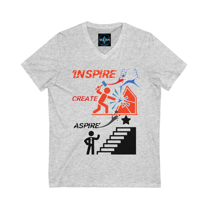 Unisex Jersey Short Sleeve V-Neck Tee | Youth Inspiring Graphic Design