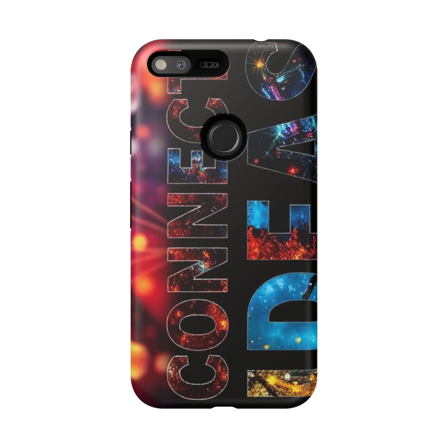 Vibrant Phone Case: 'CONNECT IDEAS' Design for Protection and Style