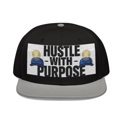 Embroidered Snapback Hat - "Hustle with Purpose" - Motivational Cap for Goal-Getters