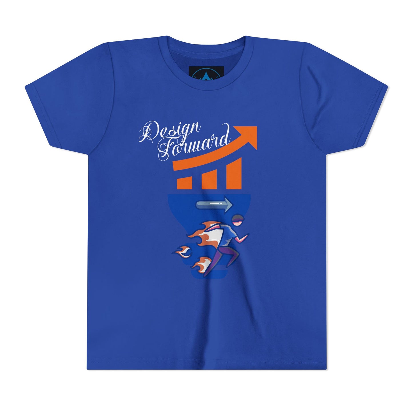 Youth short sleeve blue t-shirt with an inspiring graphic design, made from soft and breathable fabric