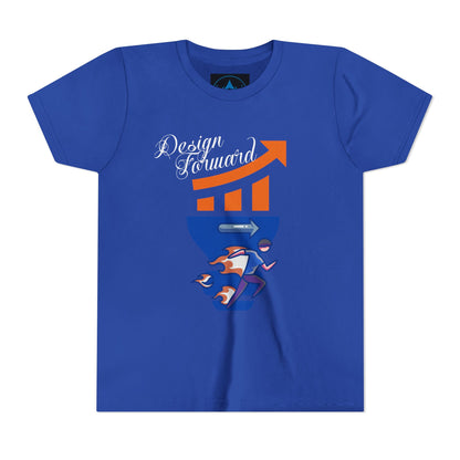 Youth short sleeve blue t-shirt with an inspiring graphic design, made from soft and breathable fabric