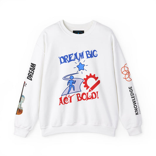 Unisex Heavy Blend Crewneck-trui | Jeug inspirerende grafiese ontwerp