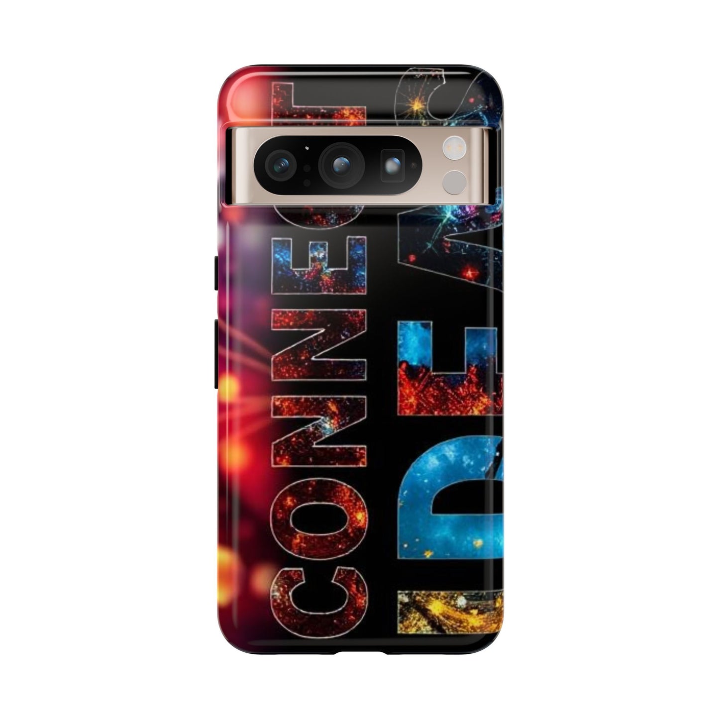 Vibrant Phone Case: 'CONNECT IDEAS' Design for Protection and Style