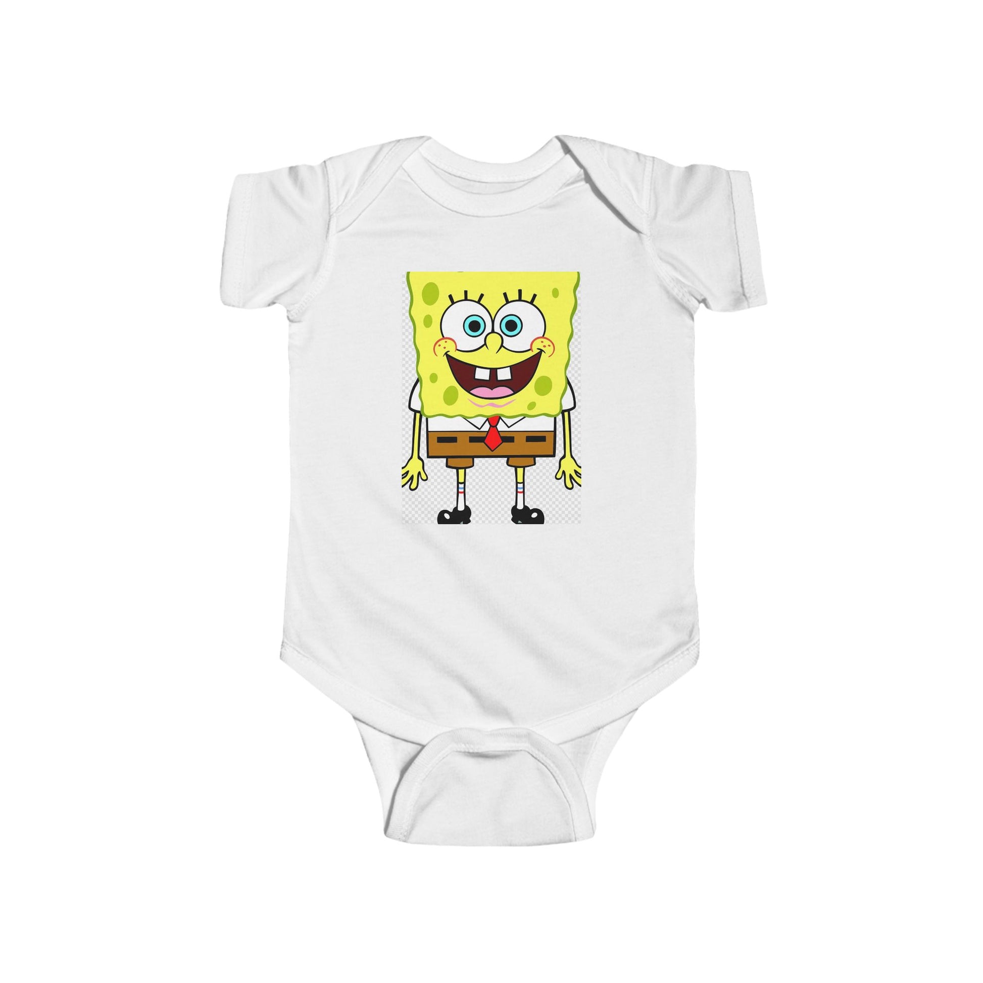 White soft baby bodysuit made from 100% combed ringspun cotton for ultimate comfort and durability.