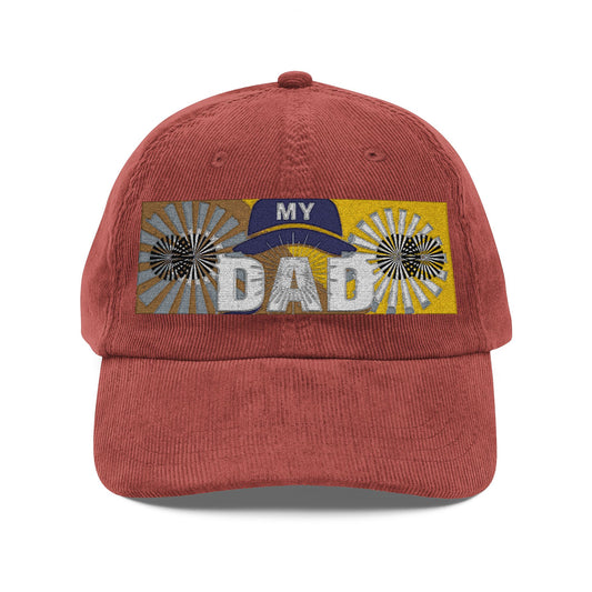 Vintage Corduroy Cap for Dad | Embroidered Gift for Father's Day