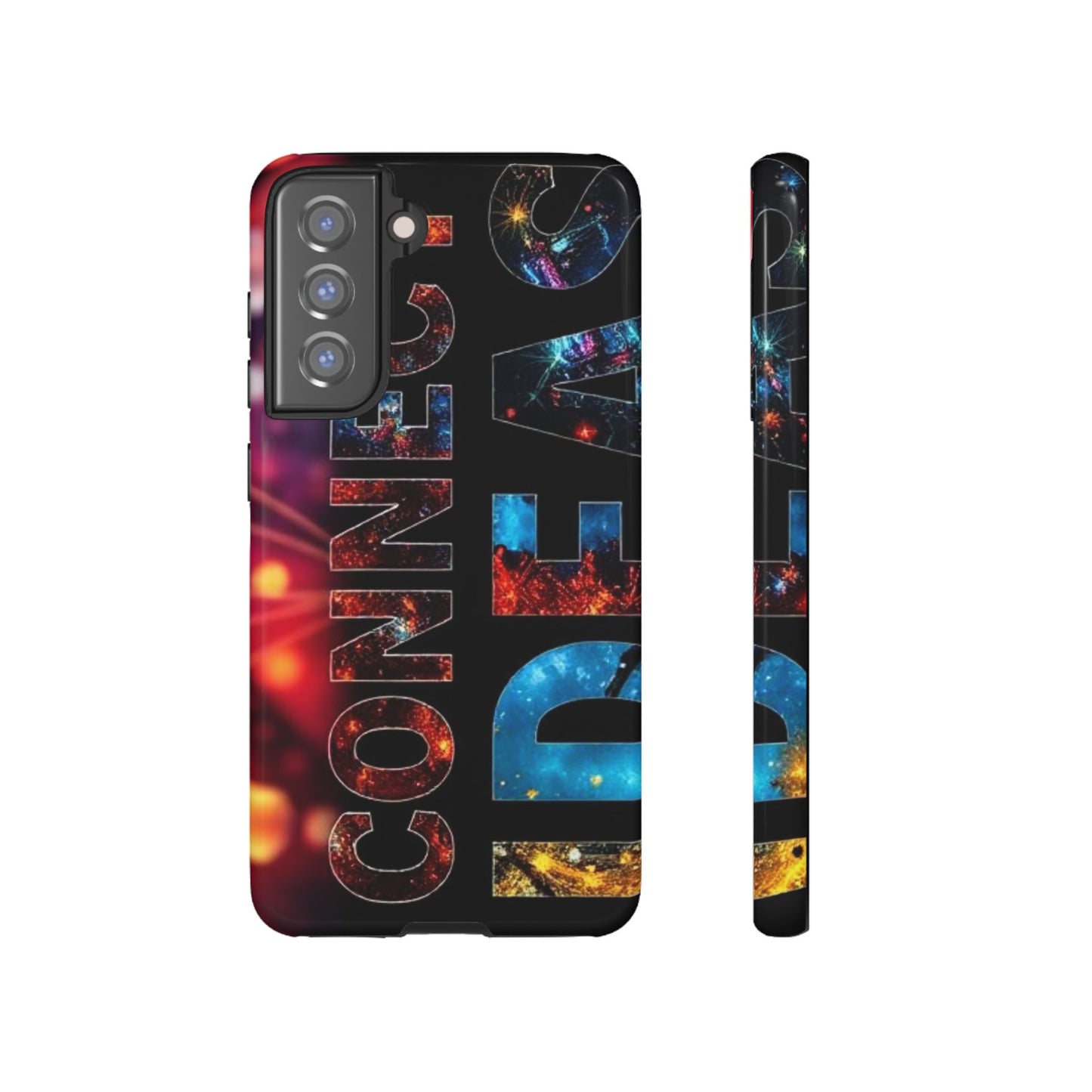 Vibrant Phone Case: 'CONNECT IDEAS' Design for Protection and Style