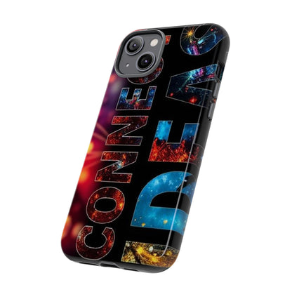 Vibrant Phone Case: 'CONNECT IDEAS' Design for Protection and Style