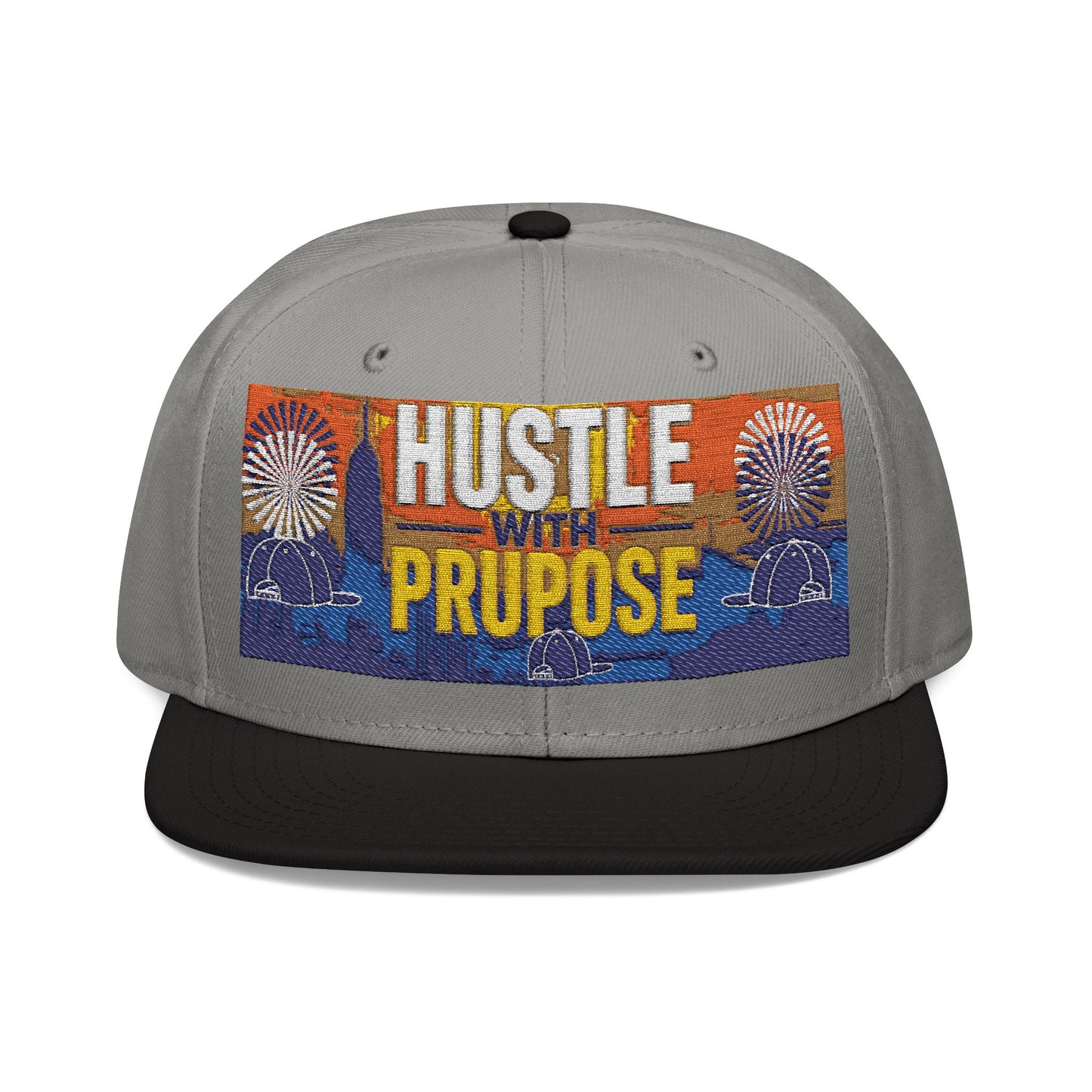 Hustle with Purpose Snapback Hat - Stylish Embroidered Cap for Motivated Individuals