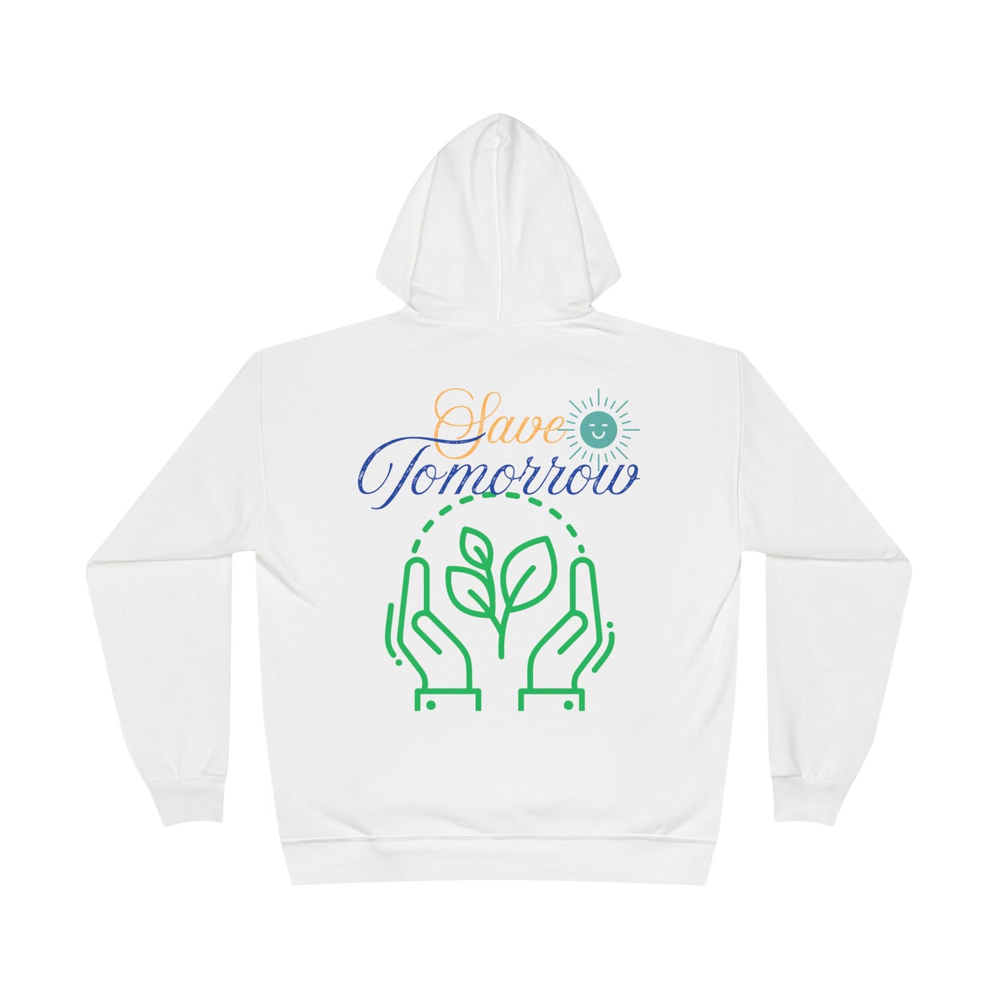 Sustainable Unisex Pullover Hoodie | 'Think Eco, Save Tomorrow' Eco-Friendly Design