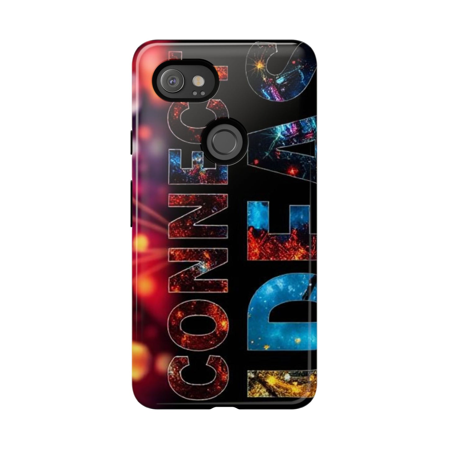 Vibrant Phone Case: 'CONNECT IDEAS' Design for Protection and Style