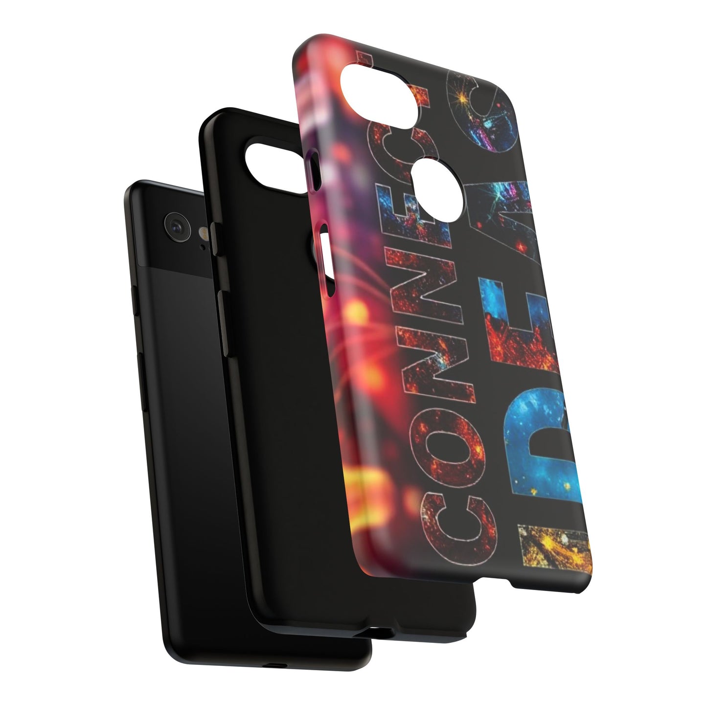 Vibrant Phone Case: 'CONNECT IDEAS' Design for Protection and Style