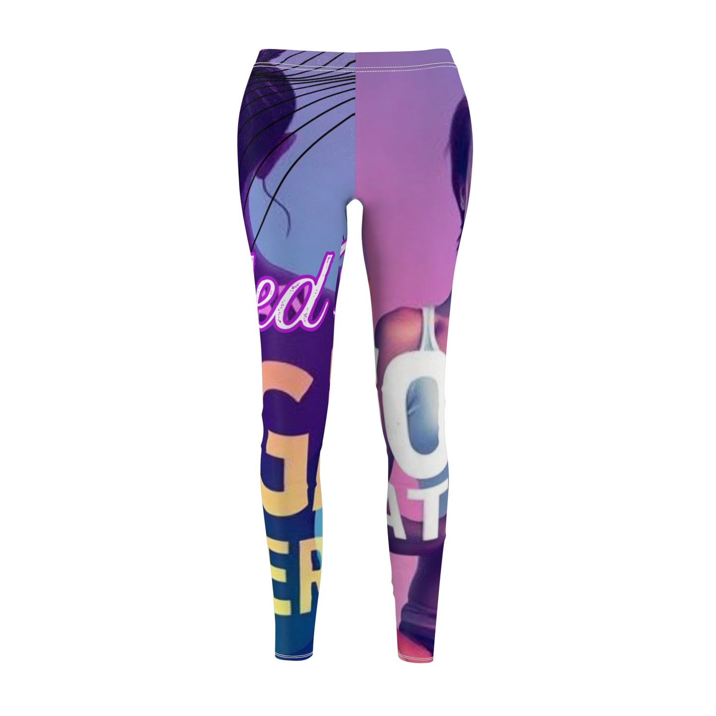 Women&#039;s Cut &amp; Sew Casual Leggings - Vibrant Fitness &amp; Lifestyle Graphic Design