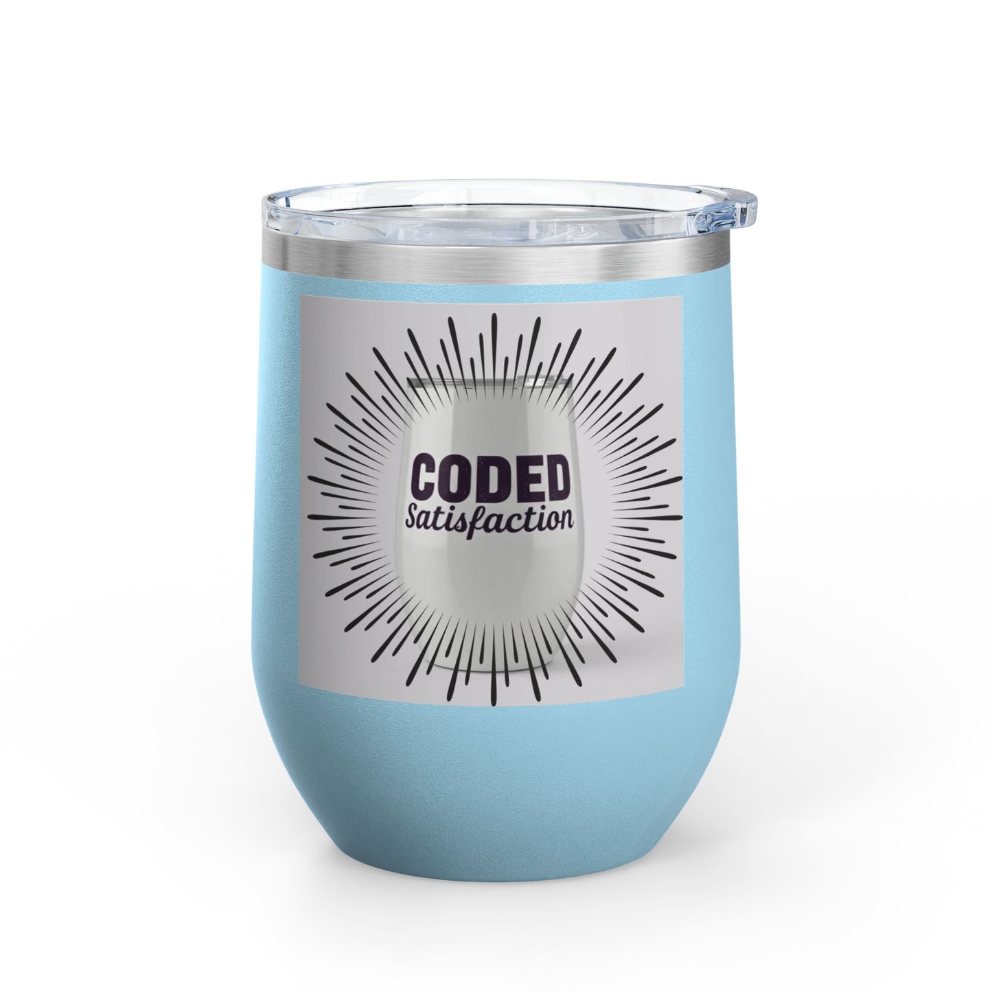 Wine Tumbler - 12oz Insulated Glass for Wine Lovers | Coded Satisfaction Graphic Design