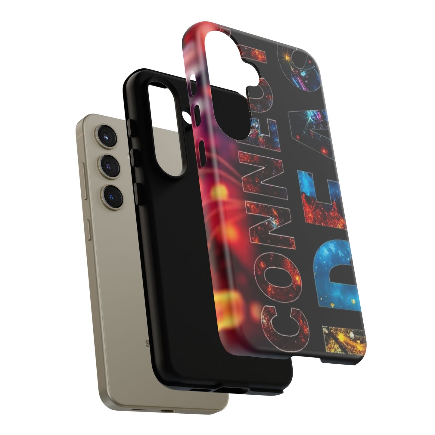 Vibrant Phone Case: 'CONNECT IDEAS' Design for Protection and Style