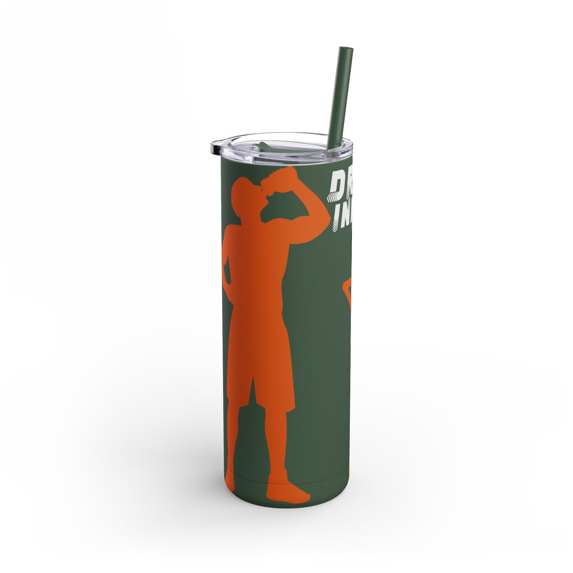 Sustainable insulated  green tumbler filled with steaming coffee or an ice-cold drink, maintaining the ideal temperature for hou