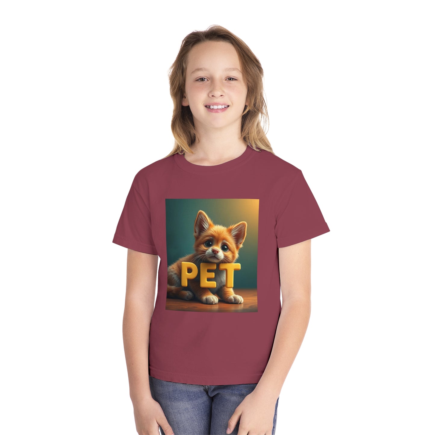 Youth Midweight Tee - "PET" and "SHARE LOVE" Design - Perfect for Pet Lovers and Everyday Joy