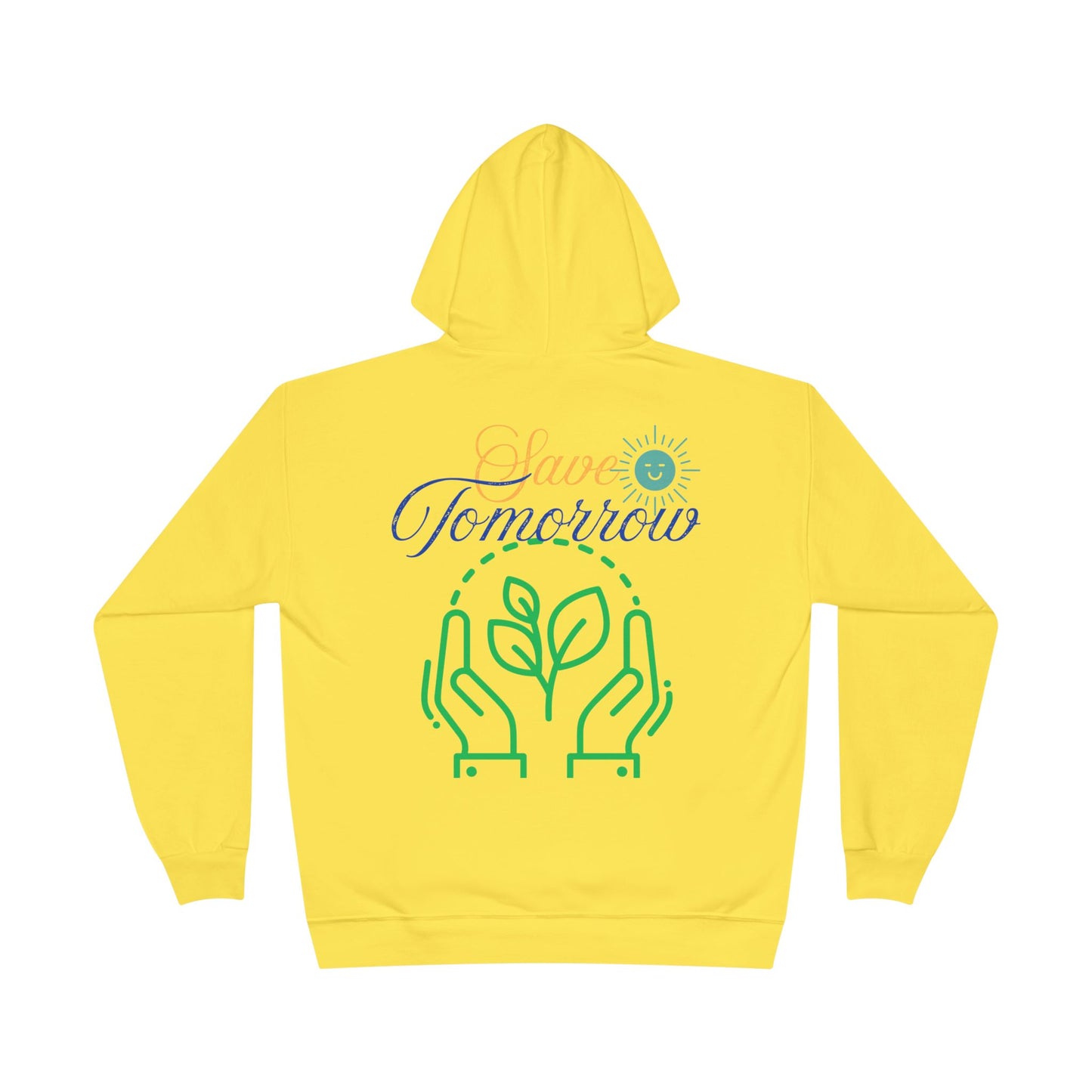 Sustainable Unisex Pullover Hoodie | 'Think Eco, Save Tomorrow' Eco-Friendly Design