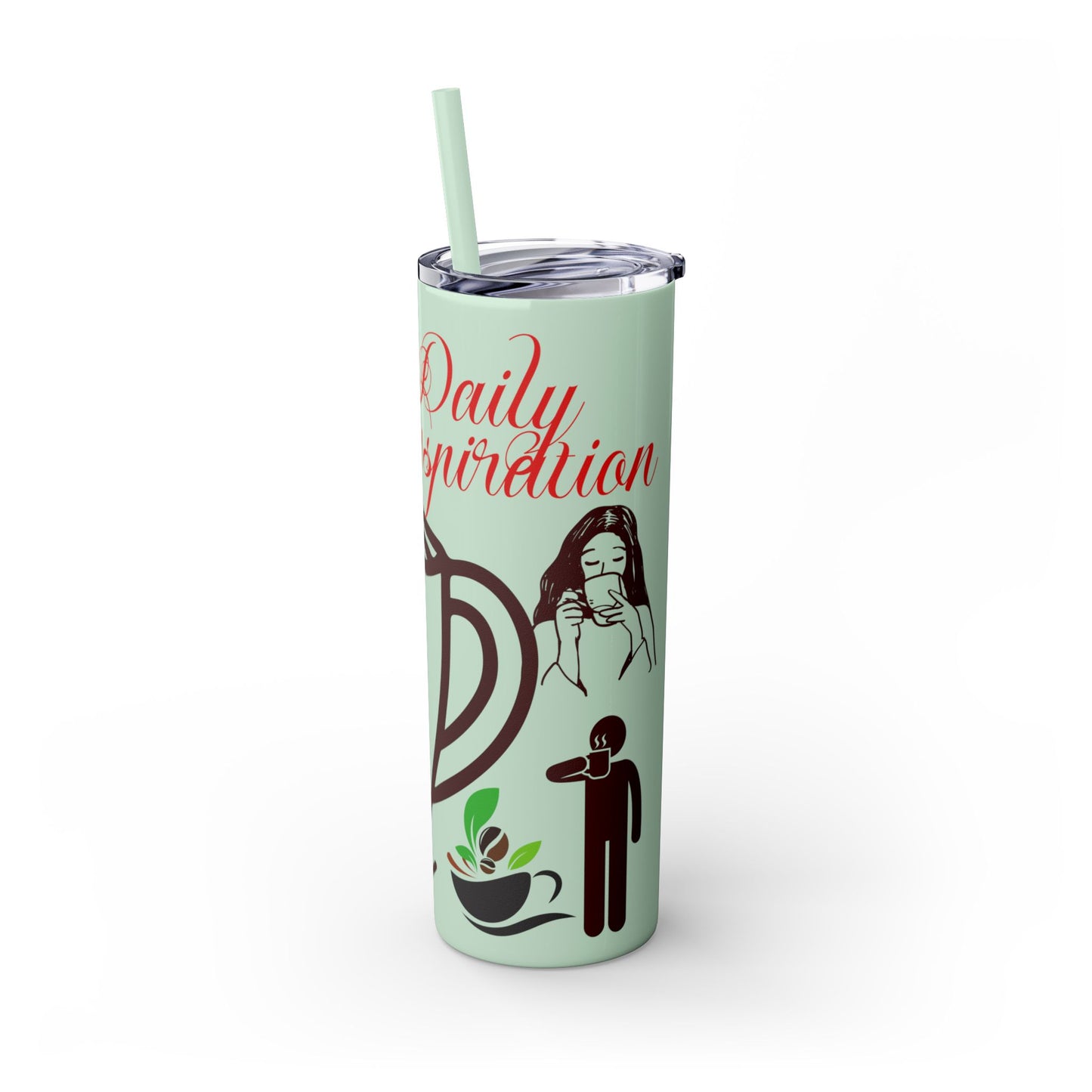 Skinny Tumbler with Straw, 20oz | Aesthetic Graphic Design