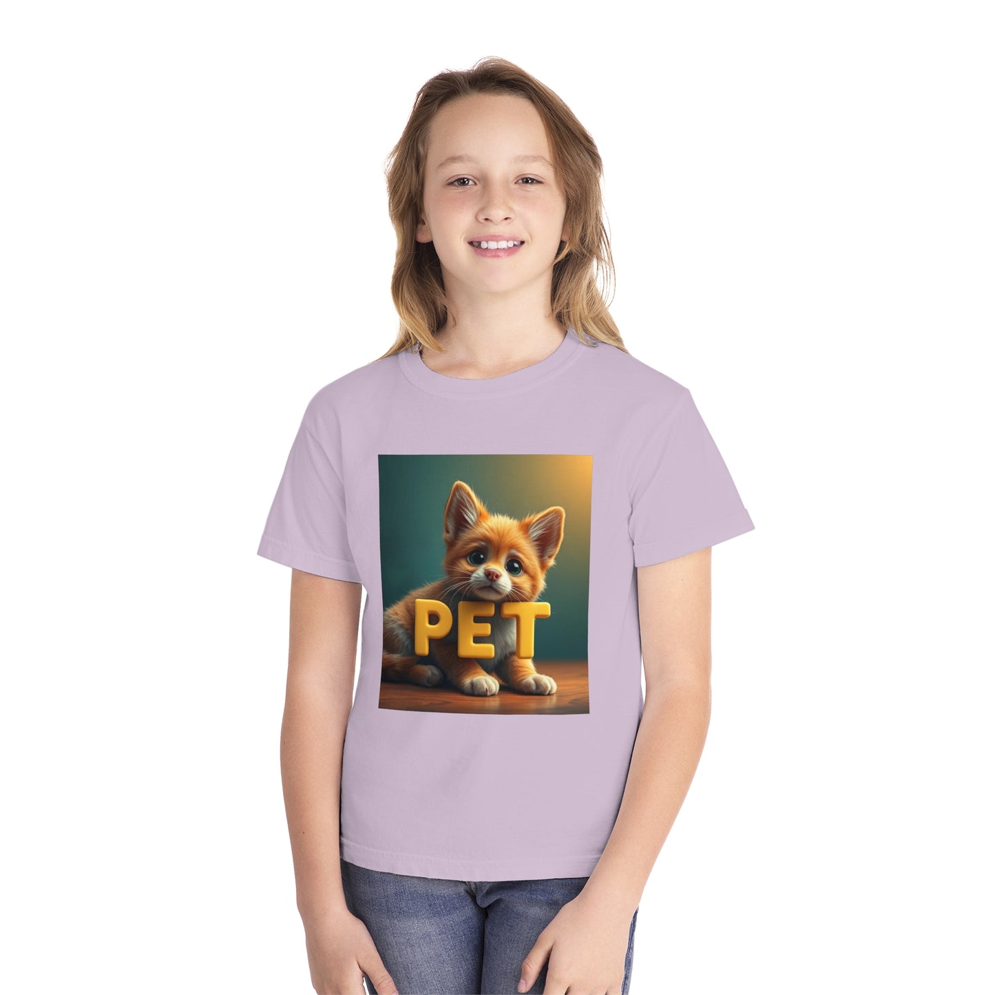 Youth Midweight Tee - "PET" and "SHARE LOVE" Design - Perfect for Pet Lovers and Everyday Joy