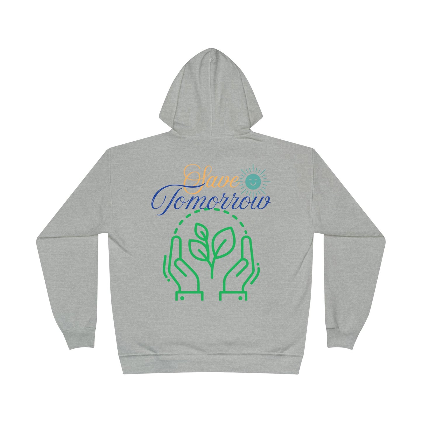 Sustainable Unisex Pullover Hoodie | 'Think Eco, Save Tomorrow' Eco-Friendly Design