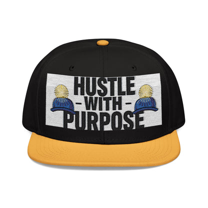 Embroidered Snapback Hat - "Hustle with Purpose" - Motivational Cap for Goal-Getters