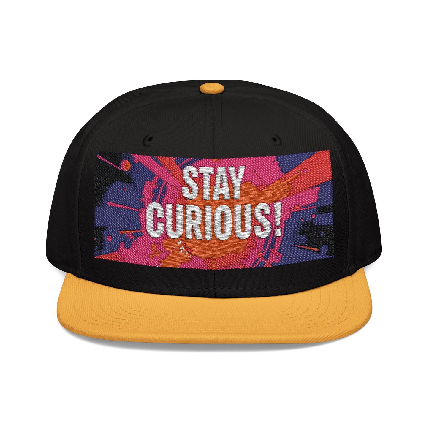 Embroidered Snapback Cap - Inspiring Headwear for Trendsetters - Stay Curious!