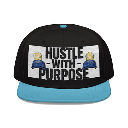 Embroidered Snapback Hat - "Hustle with Purpose" - Motivational Cap for Goal-Getters