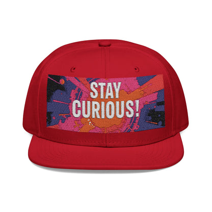 Embroidered Snapback Cap - Inspiring Headwear for Trendsetters - Stay Curious!