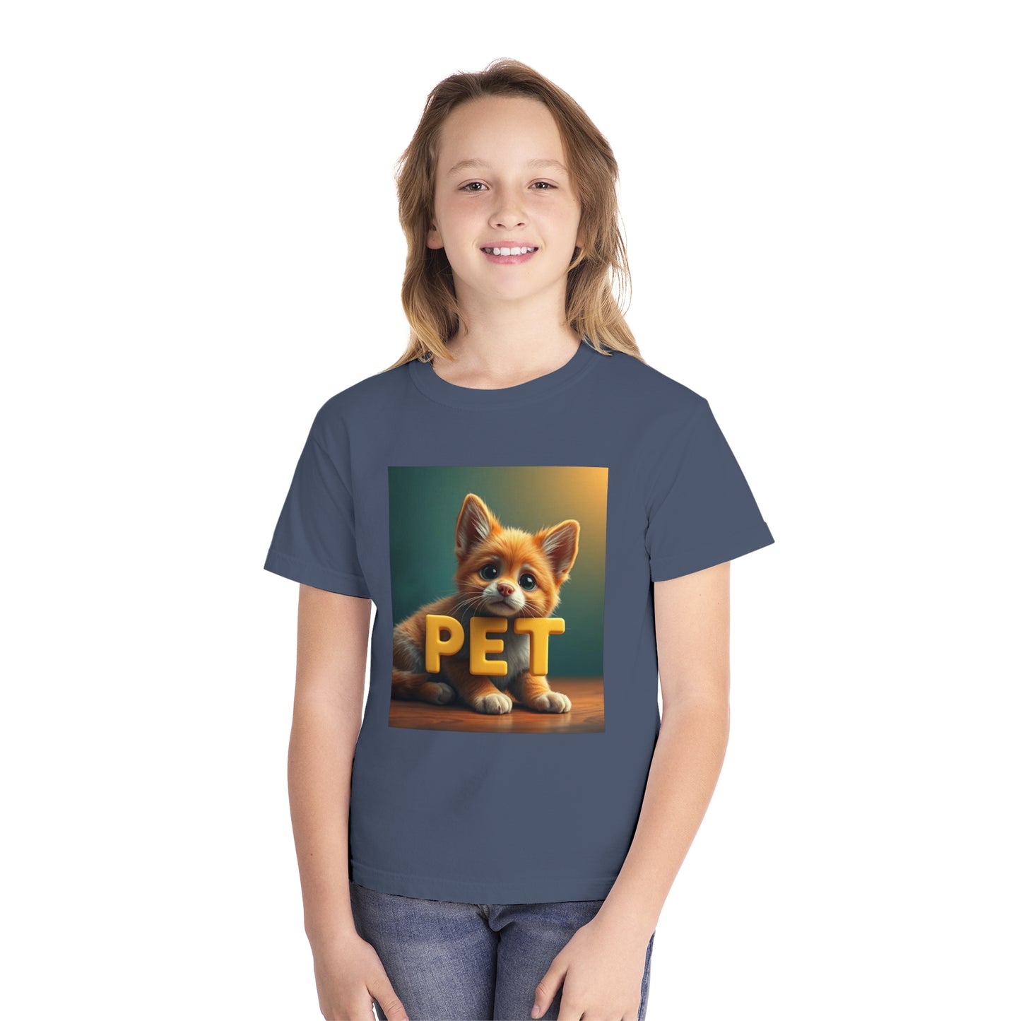 Youth Midweight Tee - "PET" and "SHARE LOVE" Design - Perfect for Pet Lovers and Everyday Joy