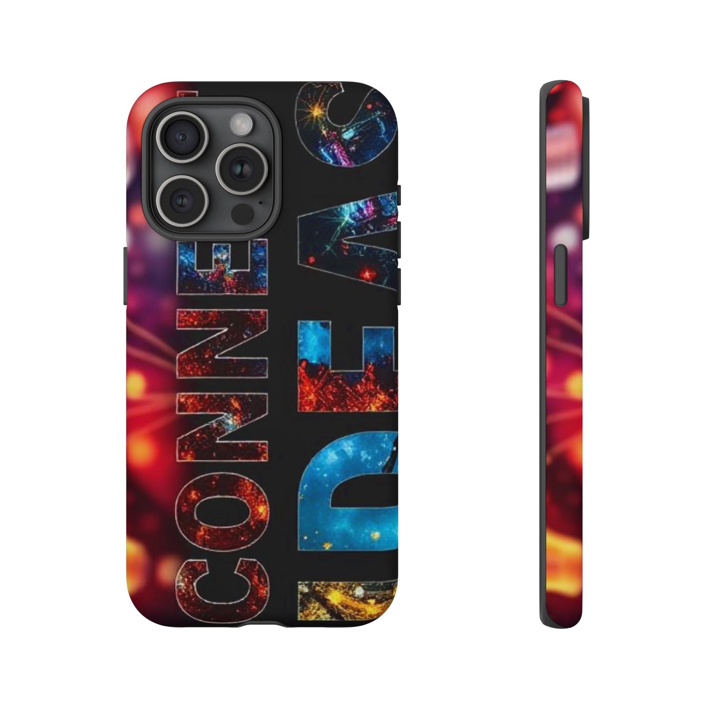 Vibrant Phone Case: 'CONNECT IDEAS' Design for Protection and Style