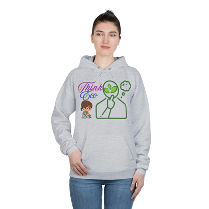 Sustainable Unisex Pullover Hoodie | 'Think Eco, Save Tomorrow' Eco-Friendly Design